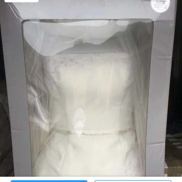 White by Vera Wang Strapless Ivory Fit&Flare Wedding Gown &Cathedral Length Veil - Picture 13 of 13